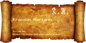 Kracsun Mariann névjegykártya